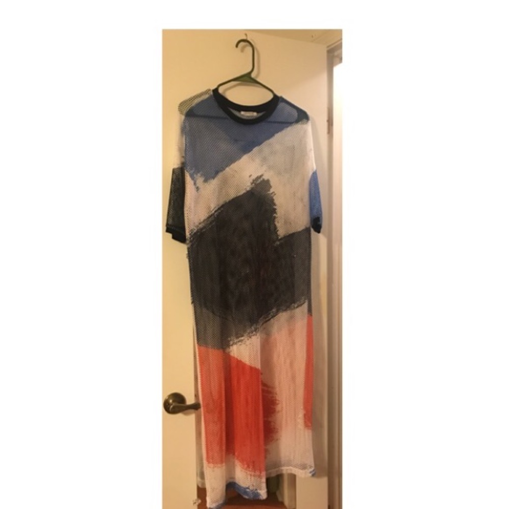Zara red, white and blue mesh dress.